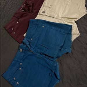 Maroon, blue, and cream size 2 shorts worn only a couple times